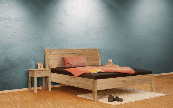 Massivholzbett Wildeiche metallfrei - HANNI