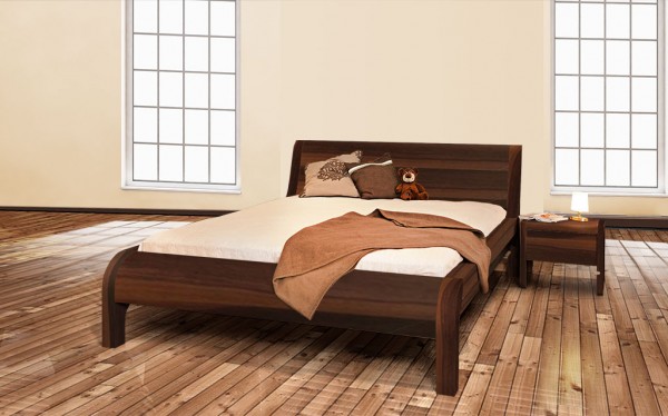 Massivholzbett Kirschbaum metallfrei - FRANCES