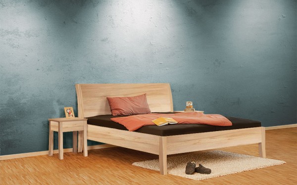 Massivholzbett Kernbuche metallfrei - HANNI