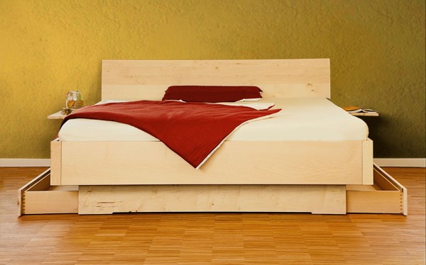 Massivholzbett Ahorn metallfrei - FRI