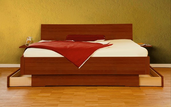 Massivholzbett Kirschbaum metallfrei - FRI