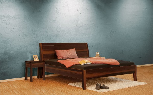 Massivholzbett Nussbaum metallfrei - HANNI