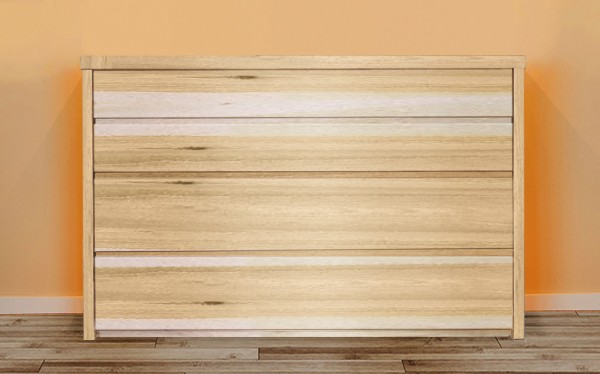 Massivholzkommode Schwarzkiefer - ZEITLOS