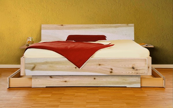 Massivholzbett Schwarzkiefer metallfrei - FRI