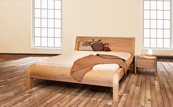 Massivholzbett Kernbuche metallfrei - FRANCES
