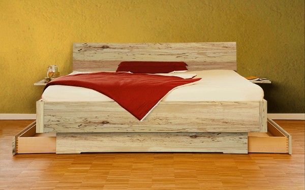 Massivholzbett Eisbuche® metallfrei - FRI