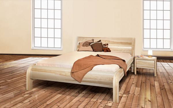 Massivholzbett Esche metallfrei - FRANCES