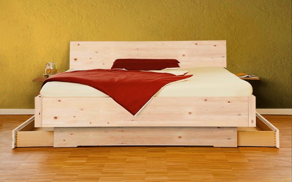 Massivholzbett Zirbe metallfrei - FRI