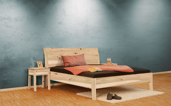 Massivholzbett Schwarzkiefer metallfrei - HANNI