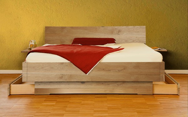 Massivholzbett Wildeiche metallfrei - FRI