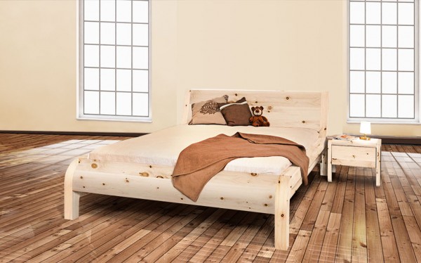 Massivholzbett Zirbe metallfrei - FRANCES